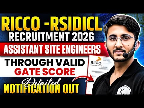 RICCO RSIDICL Recruitment 2026 | Assistant Site Engineers | Through GATE Score | Notification Out