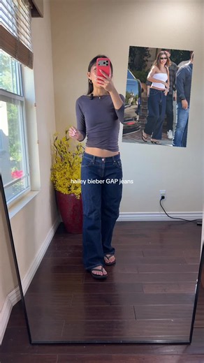 i’m 5’2 wearing a size 24 petite! #haileybieberstyle #gapjeans #gapdenim #gap