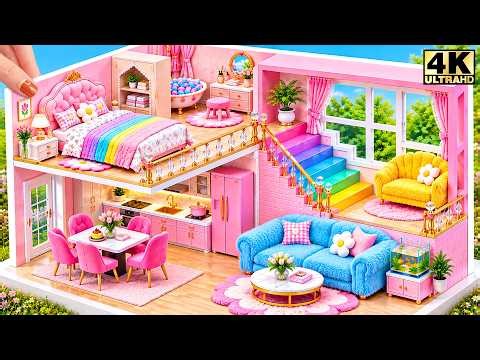 🎀💗 Make Chic Pink Miniature House with Luxury Decor & Dream Spa Bathroom 🛁 | DIY Miniature House
