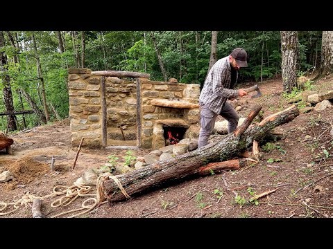 How This Man Built a Stone House in the Forest with Primitive Engineering