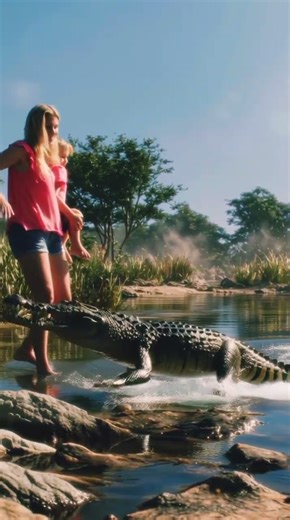 “One Step From Death | Crocodile River Attack”😱