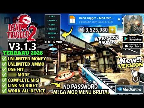 Update!! Dead Trigger 2 Mod Apk Menu v3.1.3 - Unlimited Money & No Password