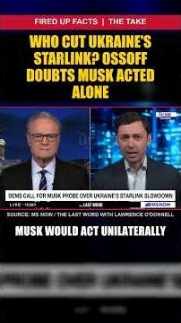 Who Cut Ukraine's Starlink? Ossoff Doubts Musk Acted Alone #shorts