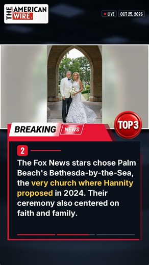 Sean Hannity and Ainsley Earhardt Marry at the Church Where He Proposed #shorts