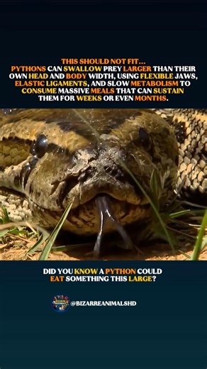 Pythons Swallow Prey Bigger Than Themselves #python #wildlife