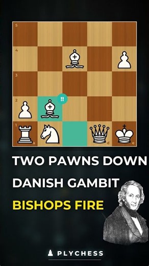 Two Pawns Were Bait... Then Both Bishops Came Alive | Danish Gambit #shorts