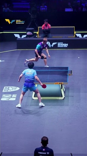 What a save, what a change of angle 🤯 #EuropeSmash #TableTennis