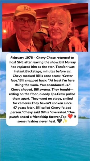 The SNL Fight That Broke Bill Murray and Chevy Chase’s Friendship for 50 Years #shortvideo
