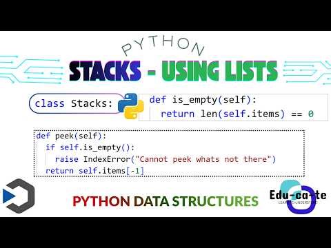 Stacks Lists Implementation - Python Data structures