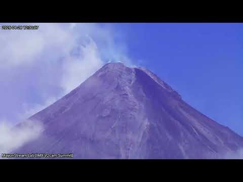 Mayon Volcano Timelapse Daytime Crater Cam - April 28, 2026