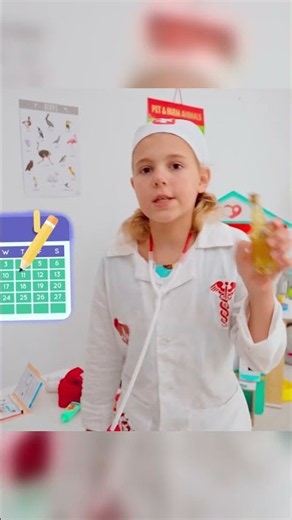 Playing vet 🩺 Kids learn to take care of animals #shorts