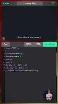 Self Solving Maze | HTML CSS JavaScript.