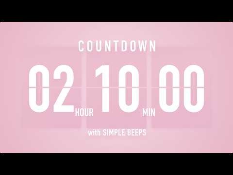 2 Hours 10 Minutes Timer Countdown Timer 🌸 Flip Clock with Simple Beeps 🔔