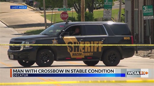 Man who threatened to shoot Decatur officers with crossbow in stable condition