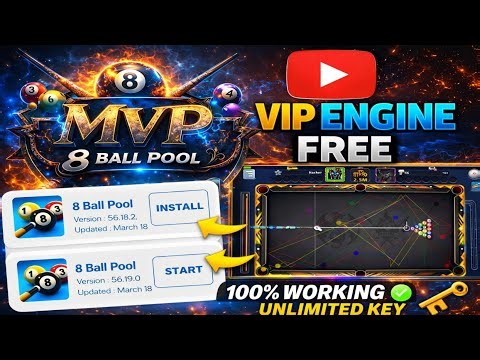 👉 MVP VIP Engine Free 🔥 100% Working | 8 Ball Pool New Update 2026 (Unlimited Key)