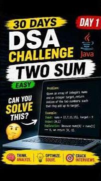 Day 1 | Two Sum | 30 Days DSA Challenge 🚀 #dsa #shorts #viral