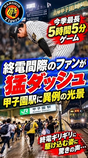 【阪神】今季最長５時間５分ゲームに終電間際のファンが猛ダッシュ 甲子園駅に異例の光景