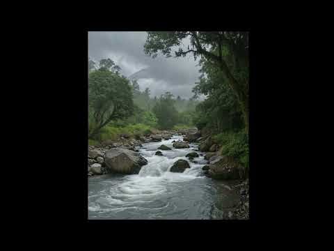 Heavy Rain & Rushing River at Mount Merapi | Deep Sleep & Relaxation #bhesulandriyo #MountMerapi