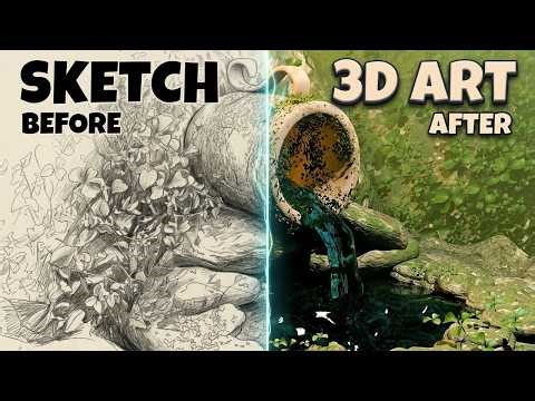 i turn a sketch into 3D art