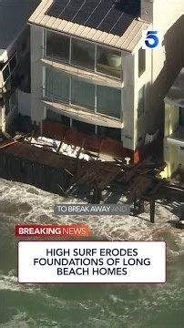High surf erodes foundations of Long Beach homes