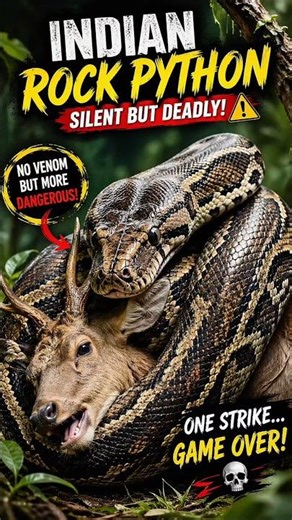 Deadly Silent Hunter 😱 Indian Rock Python Attack! #facts #wildlife