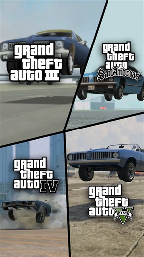 Evolution of Dropping Cars in GTA Games (Slow Motion)