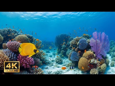 🌅 Deep Sea Aquarium 4K – Tranquil Fish Swimming & Soothing Background Music