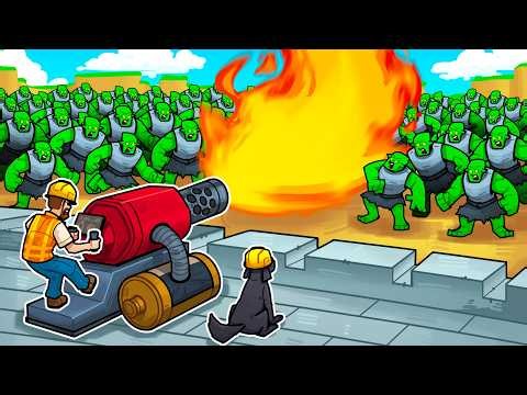 Using FLAMETHROWERS to defend against 100,000 enemies!