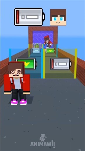 JJ’s Battery Charge to Rescue Mikey! 🔋💥 Maizen #minecraft #shorts