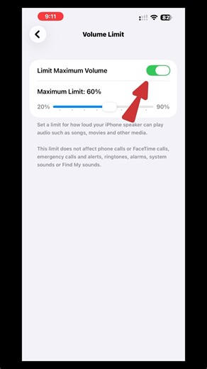 iPhone Volume Limit Setting 🔥 | Protect Your Ears Easily #shorts