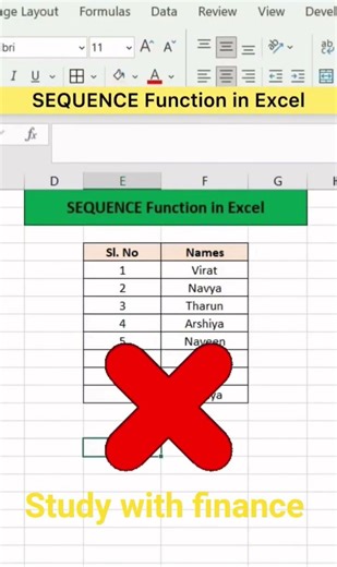 Sequence formula in Excel #excel #exceltips #shorts