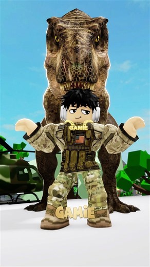 Hunting the dinosaur went completely wrong 😳 | cool hardtekk #roblox #shorts #robloxshorts