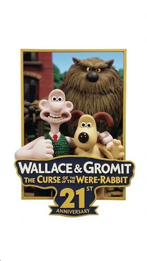 Wallace and Gromit the curse of the were-rabbit 21st anniversary logo