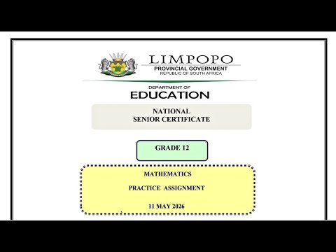 Grade 12 Mathematics Assignment May 2026 [ Full Explanation ]