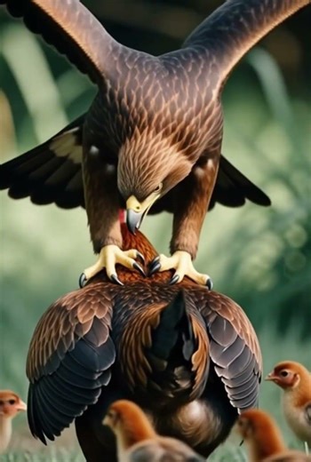 Dog Fight Eagle and Hen Babies #viral #shortvideos #emotional