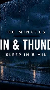 Rain and Thunder Sounds for Sleeping | Dark Screen | 30 Minutes | Relax, Study, Focus