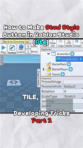 How to Make A PROFESIONAL Stud Style GUI in Roblox Studio (2026) #robloxdesigning #robloxgfx #roblox