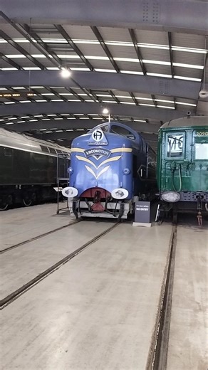 Shildon Locomotion Museum, Deltic Prototype alongside HST 125