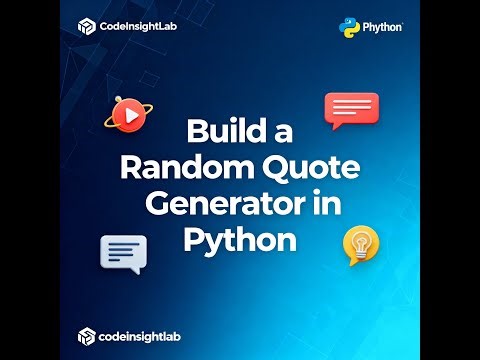 "Build a Random Quote Generator in Python | Daily Motivation App"