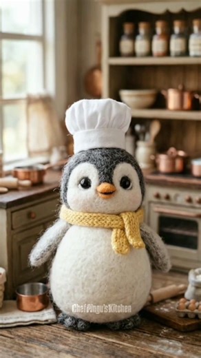 Chef Pingu’s Tiny Ramen Magic! 🍜✨#ChefPingu #MiniatureCooking #FeltAnimation #TinyKitchen