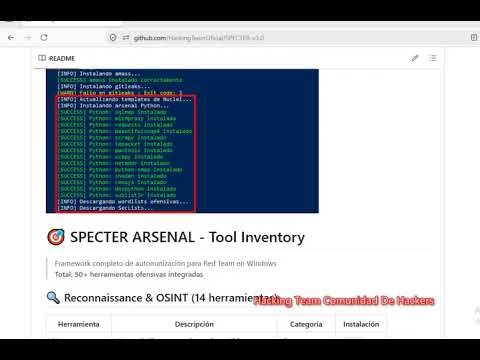 🎯 SPECTER ARSENAL Framework completo de automatización para Hacking y Red Team en Windows