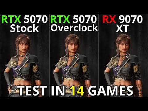 RTX 5070 Stock vs RTX 5070 OC vs RX 9070 XT | 14 Games Tested | 1440p Performance
