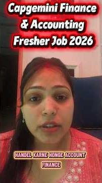 Capgemini Hiring Freshers 2026 | Finance & Accounting Job🔥#jobupdate #trendingshort #ytshorts