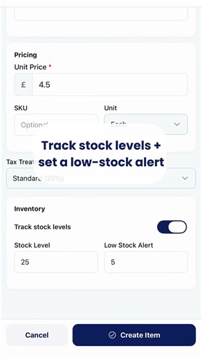 How to Create an Inventory Item & Track Stock | Love Invoicing