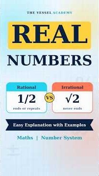 Real, Rational & Irrational Numbers Explained | Maths #shorts #realnumbers #rationalnumbers