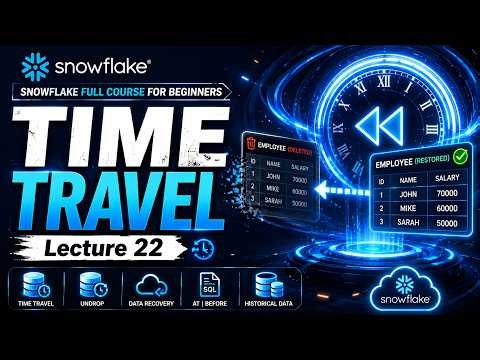 Snowflake Lecture 22 | Time Travel Explained Restore Deleted Data in Seconds ⏳❄️