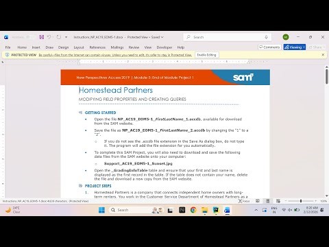 New Perspectives Access 2019 | Module 5: End of Module Project 1 Homestead Partners