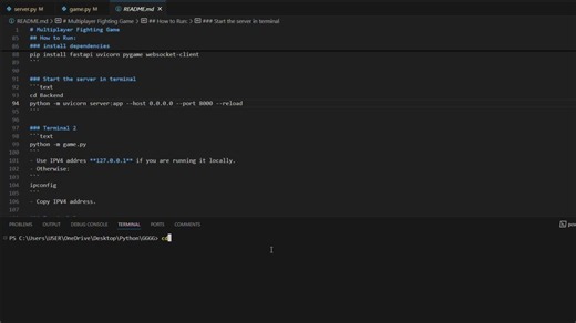 Over the past few days, I built a multiplayer fighting game in Python. Features: Real-time player movement Smooth movement with inertia JSON-based client-server communication Multiplayer… | Mayank Arambhi