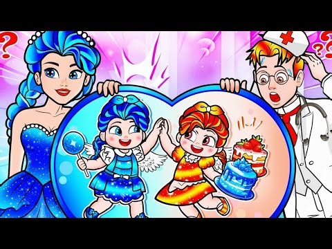 💖Paper DIY💖 Frozen vs Fire Angels in Hospital 👼 Elsa Family Dress Up - DIY Arts & Paper Crafts