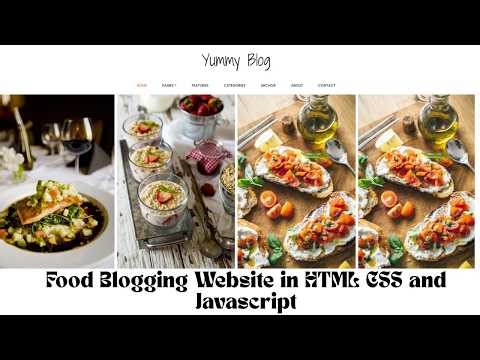 How to make a Food blogging Website in HTML CSS and Javascript | Source code